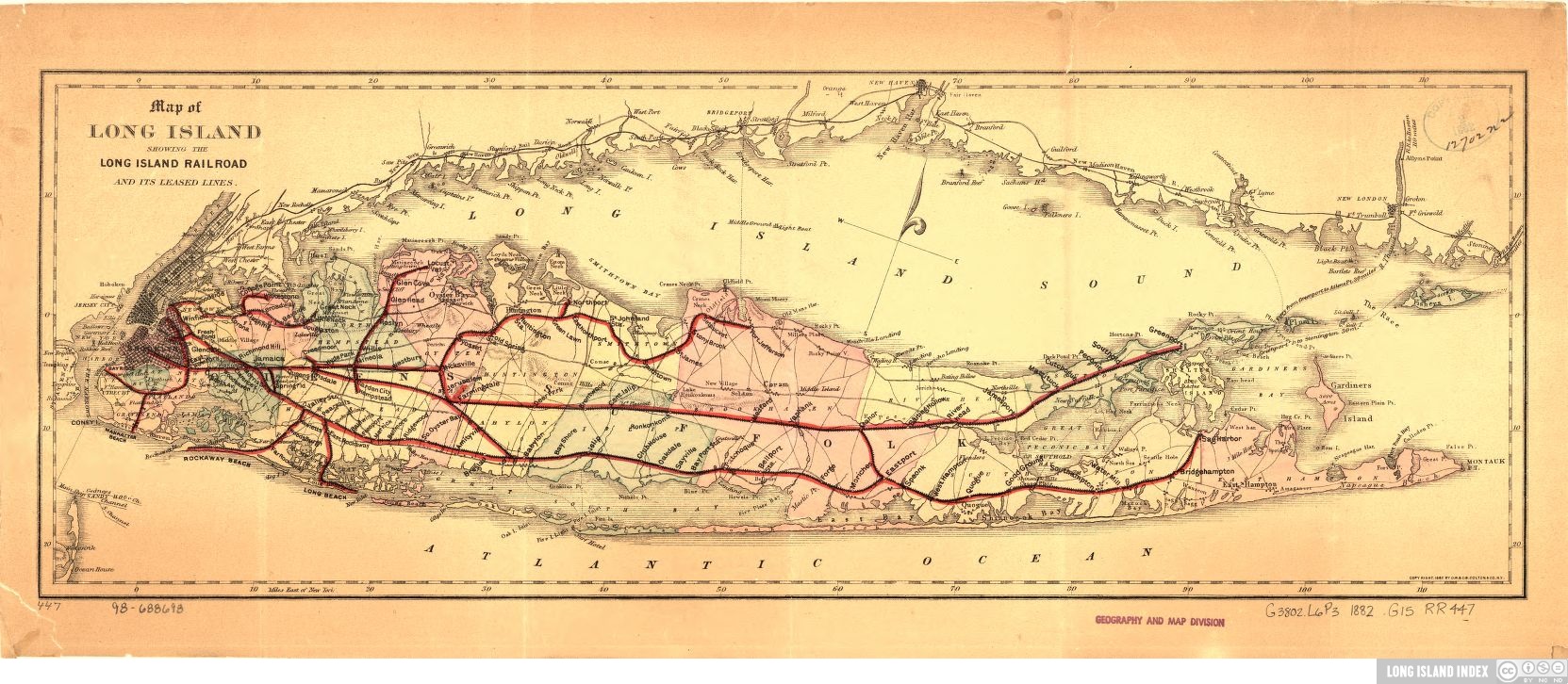 Historic Map Of Long Island Rail Road Long Island Index